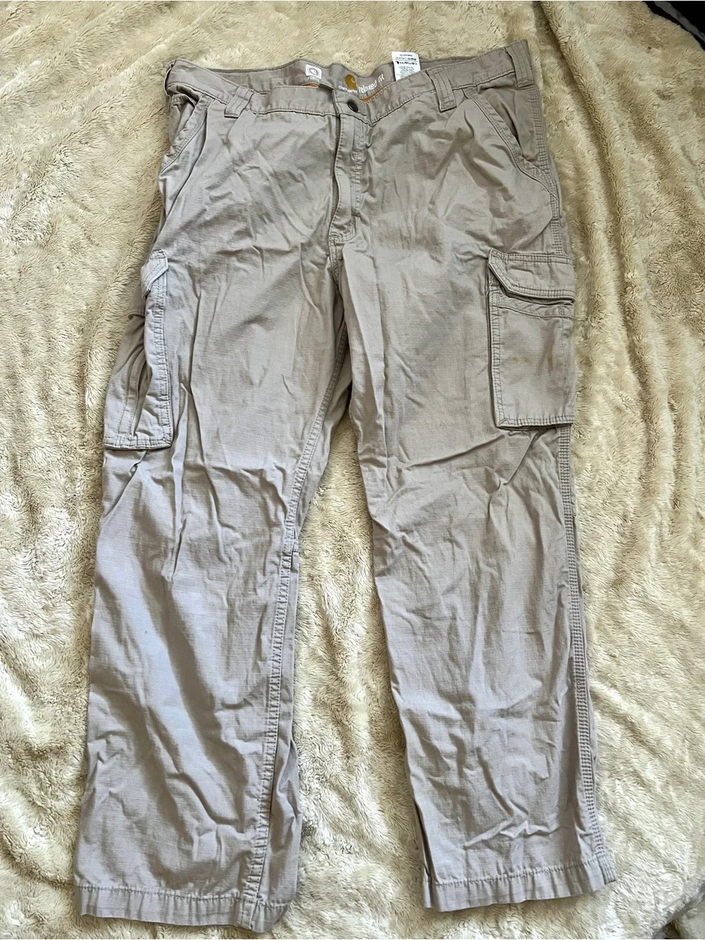 [FLAWED] CARHARTT Men's Khaki Tan Cargo Pants Size 40x30